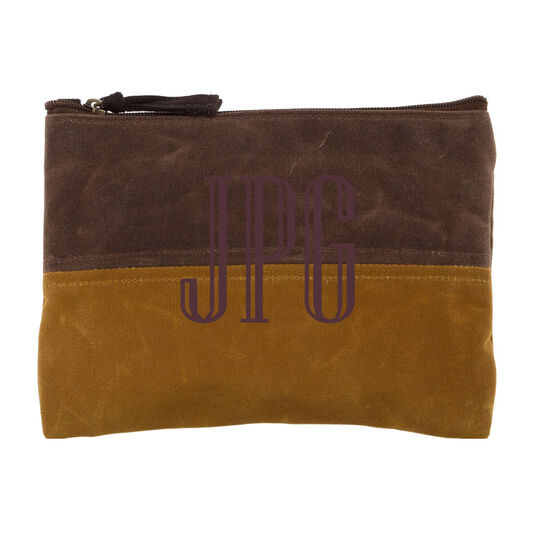 Personalized Waxed Canvas Cosmetic Bag
